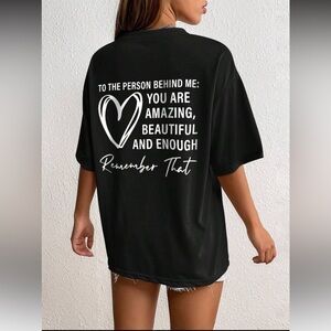 ✨ YOU MATTER ✨ Oversized Black Motivational Graphic T-Shirt